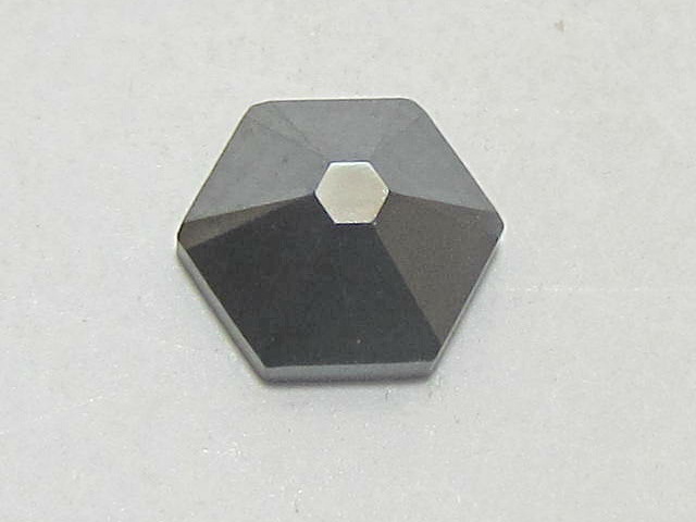 12 pcs. HEXAGON 5.5mm JET HEMATITE (maxima) FLATBACK PRECIOSA Rhinestones